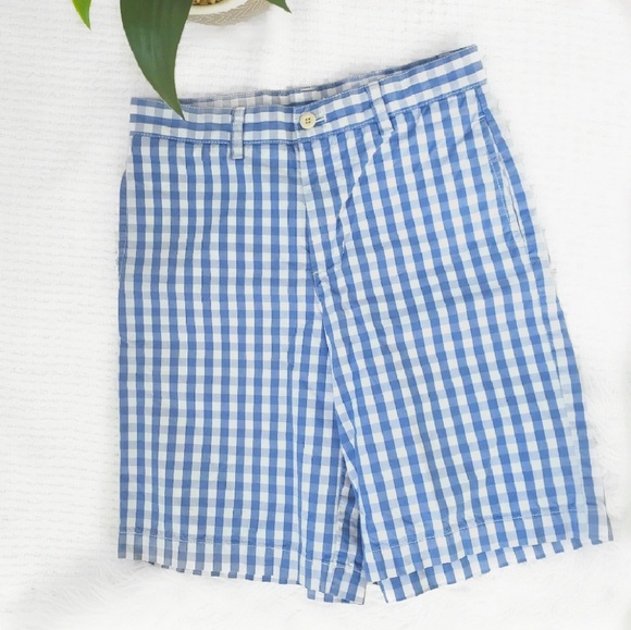 Vineyard Vines Other - Vineyard Vines Gingham Blue White Shorts Boys 14